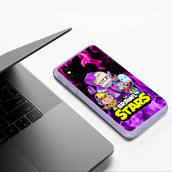 Чехол iPhone XS Max матовый BRAWL STARS EMZ, цвет: 3D-светло-сиреневый — фото 2