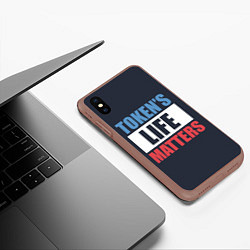 Чехол iPhone XS Max матовый TOKENS LIFE MATTERS, цвет: 3D-коричневый — фото 2