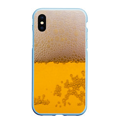 Чехол iPhone XS Max матовый Пиво, цвет: 3D-голубой