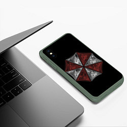 Чехол iPhone XS Max матовый Umbrella Corporation, цвет: 3D-темно-зеленый — фото 2