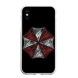 Чехол iPhone XS Max матовый Umbrella Corporation, цвет: 3D-белый