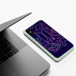 Чехол iPhone XS Max матовый BTS, цвет: 3D-салатовый — фото 2