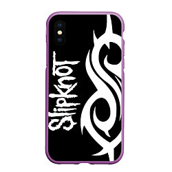 Чехол iPhone XS Max матовый Slipknot 6, цвет: 3D-фиолетовый