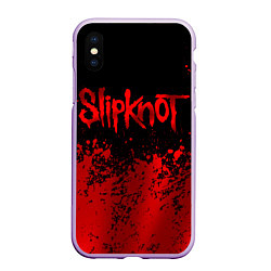 Чехол iPhone XS Max матовый Slipknot 9, цвет: 3D-сиреневый
