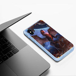 Чехол iPhone XS Max матовый SPACE FIRE DRAGO, цвет: 3D-голубой — фото 2