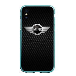 Чехол iPhone XS Max матовый MINI COOPER CARBON, цвет: 3D-мятный