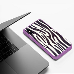 Чехол iPhone XS Max матовый Я зебра, цвет: 3D-фиолетовый — фото 2