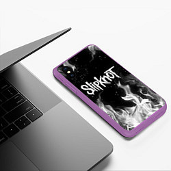 Чехол iPhone XS Max матовый SLIPKNOT, цвет: 3D-фиолетовый — фото 2