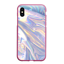 Чехол iPhone XS Max матовый Фольга, цвет: 3D-малиновый