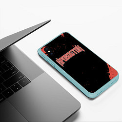 Чехол iPhone XS Max матовый Кровосток, цвет: 3D-мятный — фото 2