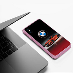 Чехол iPhone XS Max матовый BMW, цвет: 3D-розовый — фото 2