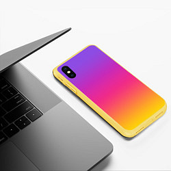 Чехол iPhone XS Max матовый Радуга, цвет: 3D-желтый — фото 2