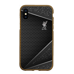 Чехол iPhone XS Max матовый Liverpool FC, цвет: 3D-коричневый