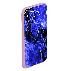 Чехол iPhone XS Max матовый МОЛНИЯ BLUE, цвет: 3D-розовый — фото 2