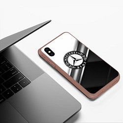Чехол iPhone XS Max матовый MERCEDES-BENZ, цвет: 3D-коричневый — фото 2