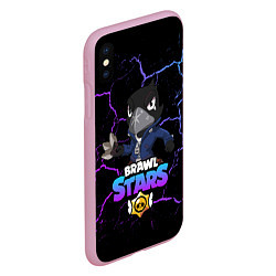 Чехол iPhone XS Max матовый BRAWL STARS CROW, цвет: 3D-розовый — фото 2