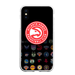 Чехол iPhone XS Max матовый Atlanta Hawks 1, цвет: 3D-белый