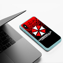 Чехол iPhone XS Max матовый Umbrella Corporation, цвет: 3D-мятный — фото 2