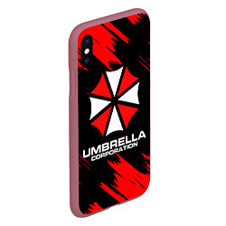 Чехол iPhone XS Max матовый Umbrella Corporation, цвет: 3D-малиновый — фото 2