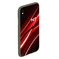 Чехол iPhone XS Max матовый MASS EFFECT N7, цвет: 3D-темно-зеленый — фото 2