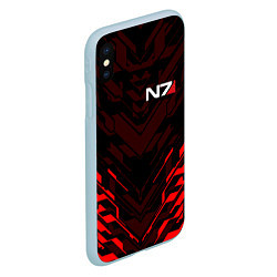 Чехол iPhone XS Max матовый MASS EFFECT N7, цвет: 3D-голубой — фото 2