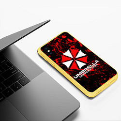Чехол iPhone XS Max матовый Umbrella Corporation, цвет: 3D-желтый — фото 2