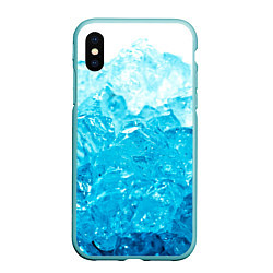 Чехол iPhone XS Max матовый Лёд, цвет: 3D-мятный