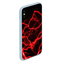 Чехол iPhone XS Max матовый МОЛНИИ, цвет: 3D-голубой — фото 2