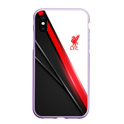 Чехол iPhone XS Max матовый Liverpool F C, цвет: 3D-сиреневый