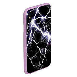 Чехол iPhone XS Max матовый Молния, цвет: 3D-сиреневый — фото 2