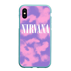 Чехол iPhone XS Max матовый NIRVANA, цвет: 3D-мятный