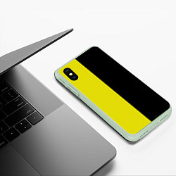 Чехол iPhone XS Max матовый BLACK YELLOW, цвет: 3D-салатовый — фото 2