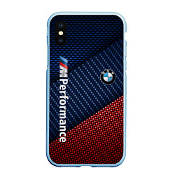 Чехол iPhone XS Max матовый BMW PERFORMANCE, цвет: 3D-голубой