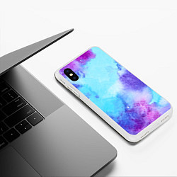Чехол iPhone XS Max матовый Краски, цвет: 3D-белый — фото 2