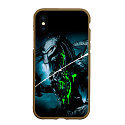 Чехол iPhone XS Max матовый PREDATOR, цвет: 3D-коричневый