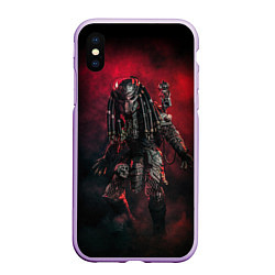 Чехол iPhone XS Max матовый PREDATOR, цвет: 3D-сиреневый