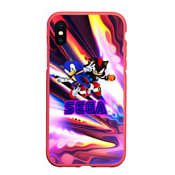 Чехол iPhone XS Max матовый SONIC, цвет: 3D-красный