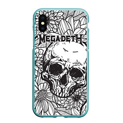 Чехол iPhone XS Max матовый Megadeth, цвет: 3D-мятный