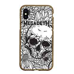 Чехол iPhone XS Max матовый Megadeth, цвет: 3D-коричневый