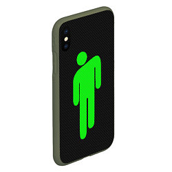 Чехол iPhone XS Max матовый BILLIE EILISH CARBON, цвет: 3D-темно-зеленый — фото 2