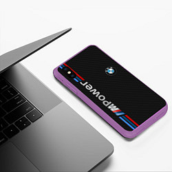 Чехол iPhone XS Max матовый BMW POWER CARBON, цвет: 3D-фиолетовый — фото 2
