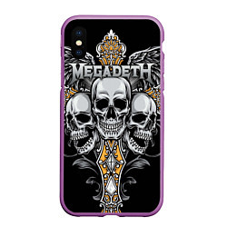 Чехол iPhone XS Max матовый Megadeth, цвет: 3D-фиолетовый