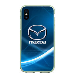 Чехол iPhone XS Max матовый MAZDA, цвет: 3D-салатовый