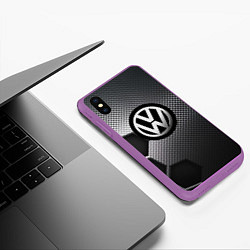 Чехол iPhone XS Max матовый VOLKSWAGEN, цвет: 3D-фиолетовый — фото 2