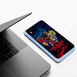 Чехол iPhone XS Max матовый Five Nights At Freddys, цвет: 3D-голубой — фото 2