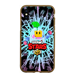 Чехол iPhone XS Max матовый BRAWL STARS SPROUT, цвет: 3D-коричневый