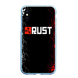 Чехол iPhone XS Max матовый RUST, цвет: 3D-голубой