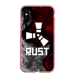 Чехол iPhone XS Max матовый RUST, цвет: 3D-розовый