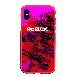 Чехол iPhone XS Max матовый Roblox, цвет: 3D-красный