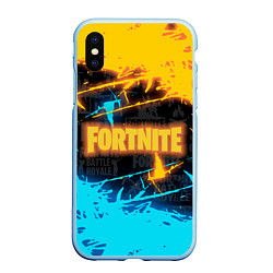 Чехол iPhone XS Max матовый FORTNITE, цвет: 3D-голубой